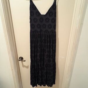 Blackmilk Black Pleated Maxi Sundress V-Neck